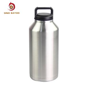 Quality 2L 64oz Vacuum Insulated Growlers Stainless Steel With Chug Cap wholesale
