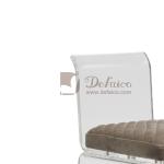 Modern Armless Clear Acrylic Bar Stools Bar Chair With Brown Leather Cushion