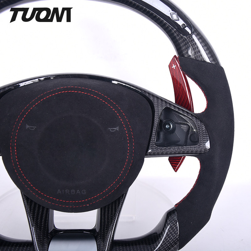 Alcantara LED Carbon Fiber Steering Wheel For Mercedes W205 W204 A45 CLE GLC