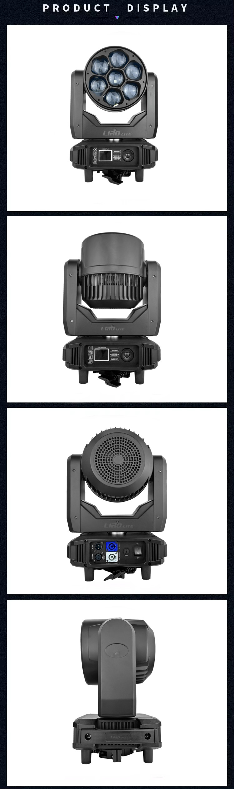 7X40W Rgbw 4In1 Led Zoom Wash Moving Head Light Stage Disco Zoom Moving Head Wash 7x40 Dj Disco Led Stage Light