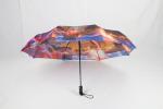Digital Printing 3 Telescopic Golf Umbrella , Folding Golf Umbrella Soft Rubber