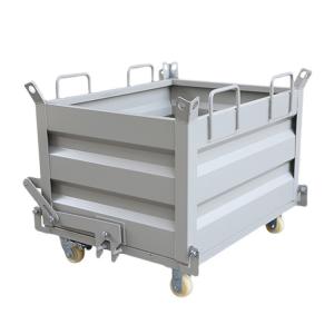 Quality Metal Powder Solid Bulk Bins Steel Bottom Dumping Hopper Open Top Refuse Collector wholesale