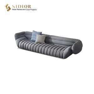 Quality Hotel PU Leather Sectional Sleeper Sofa Grey 66cm Height Solid Wood Base wholesale