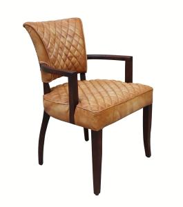 Quality Light Brown SGS ISO Vintage Leather Dining Chairs With Wood Frame wholesale