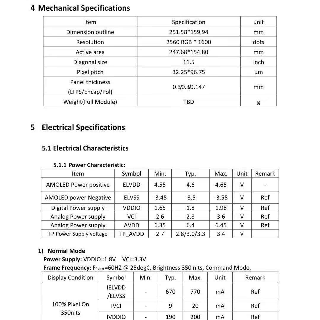 15.6 Inch AMOLED Display Module 3840*2160 Dots 600 C/d EDP Interface Driving IC RM98110