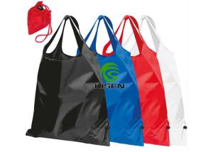 Quality Handled Waterproof Tote Bag Blue Nylon / Polyester Foldable Shopping Bags wholesale
