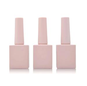 Quality Square Dumb Nail Polish Bottle 10ml Pink Scrub Nail Oil Cover 10ml wholesale