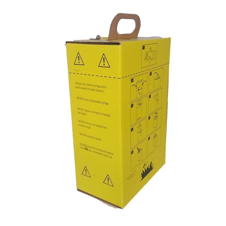 7L Safety box, Disposable Medical Cardboard Safety Box, Safety Box For Syringe,Needles and sharps, 7 Liters