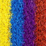 Fun Colorful Artificial Grass / Fake Turf Grass Beautiful Rainbow Color Kids