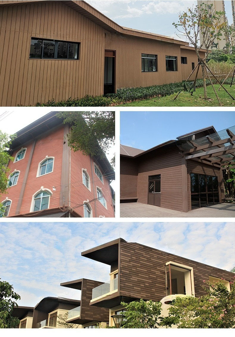 Waterproof 145x20.5mm Wood Plastic Composite Cladding Panel Brown WPC Outdoor Wall Panel For Garden