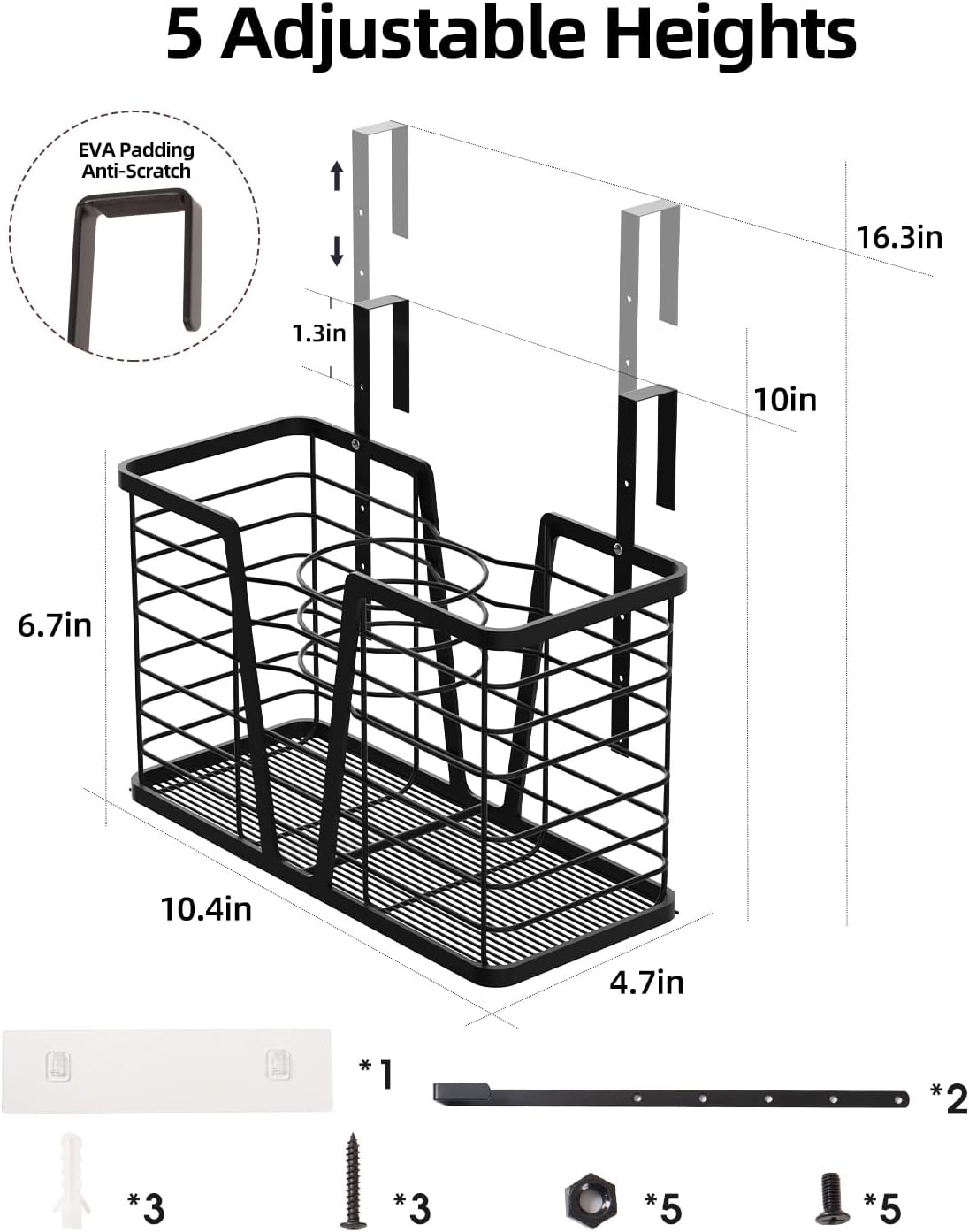 Maximize Space with this Wall Mounted Blow Dryer Organizer 6.89 x 4.92 x 10.94 inches