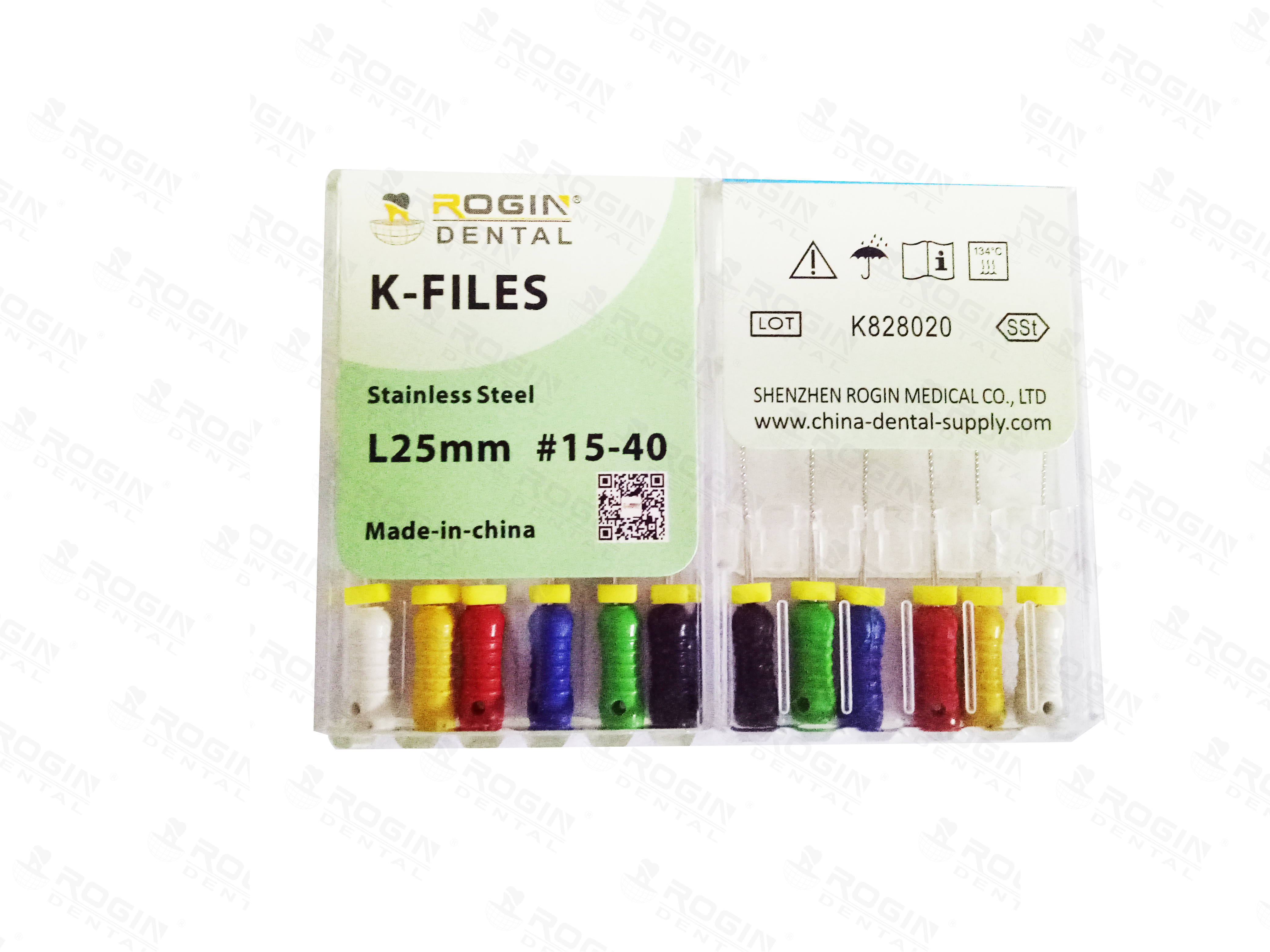 6 Pcs K Type Endodontic Hand Files Stainless Steel Material 28 / 31 Mm