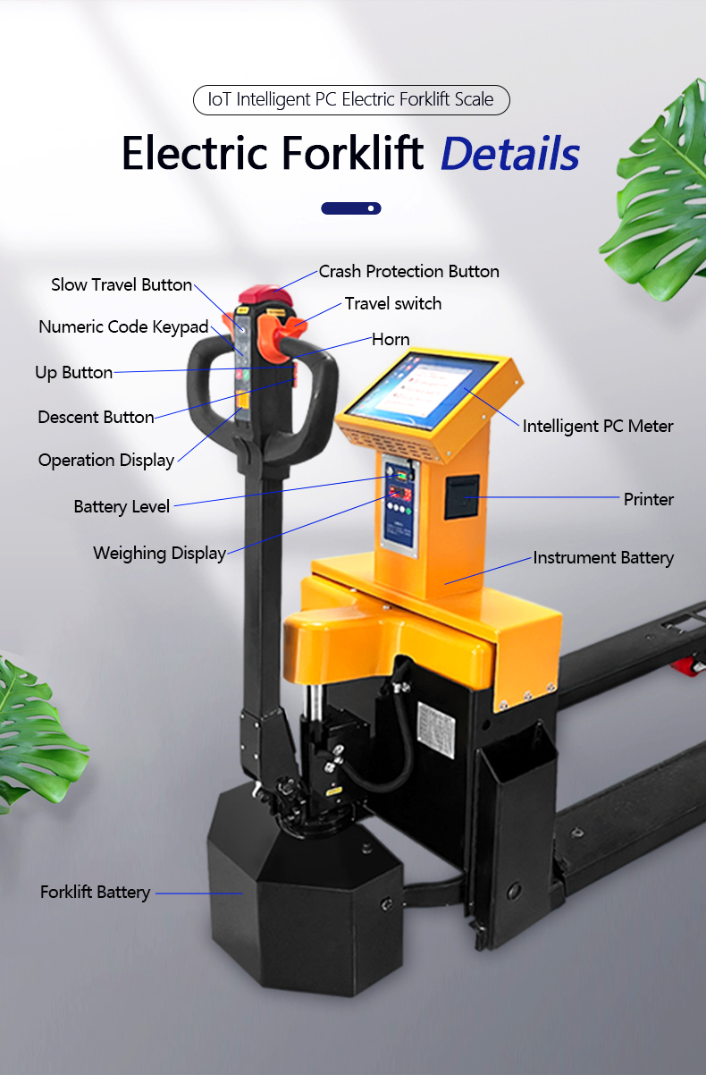 12 Inch Touchscreen Display Weighing Forklift Scale with Intelligent Electric Android