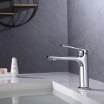 Brass Modern Single Hole Single Handle Basin Mixer In Chrome Matte Black Gold