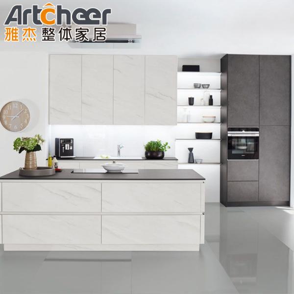 Door Drawer Base Cabinets White Color Kitchen Cabinets with Bamboo Pull Down