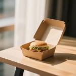 Customized Biodegradable Fast Food Kraft Paper Packaging Burger Box