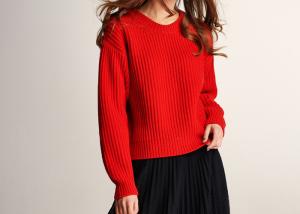 Quality Lady Joyous Chinese Red Crew Neck Winter Jumper wholesale