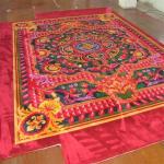 Colorful Hand Tufted Wool Rug 8x10 Anti - Slip Feature Customized Size
