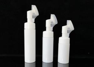 Quality Empty Shampoo Package 100ml Foaming Bottle White Face Wash With Silicone Brush wholesale
