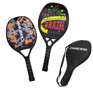 Quality Carbon Fiber Padel Brasil Beach Tennis Rackets Paddle Soft EVA Face Raqueta With Carry Bags wholesale