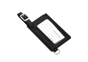 Quality Metal PU Personalised Leather Luggage Tags Rectangle Cool Metal Baggage Tag wholesale