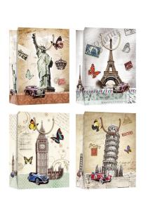 Quality Country Symbols Patter Design gift paper bags for tourist gift shops wholesale
