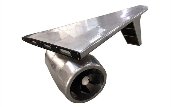 Retro Aviator Aluminum Airplane Wing Desk Industrial Office Furniture