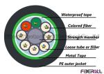 Black Outdoor Armored Fiber Optic Cable , Overhead Fiber Optic Cable 96 Core