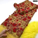 tulle lace with 3d flowers/sequins lace for women dress /wedding party