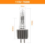 115v 750w G9.5 Stage Light Halogen Bulb 104mm Soft Spot Zoom Light