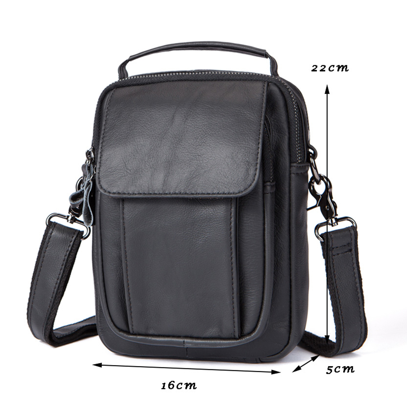 Genuine Leather Men Messenger Bag Vintage Style Calfskin Crossbody Shoulder Bag for Men