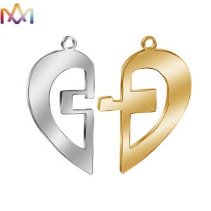 Quality Anti Fading 304 Stainless Steel Half Heart Pendant wholesale