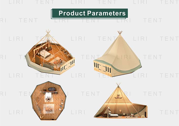 20 / 40 / 72 Seats Wood Pole Withstand Hat Tipi Tents For Wedding Events