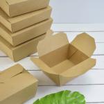 Disposable Kraft Whiteboard Take out Food Kraft Paper Box Kraft Salad Container