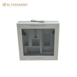 OEM Luxury Rose Gold Glitter Paper Clear PVC Window Cosmetic Carton Collection