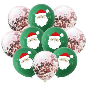 Quality 10pcs Santa Claus Xmas Tree Latex Balloon Confetti Air Ballons Merry Christmas Party Baloons Kids Birthday Party Supplie wholesale