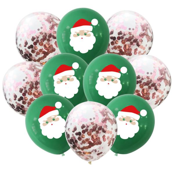 10pcs Santa Claus Xmas Tree Latex Balloon Confetti Air Ballons Merry Christmas