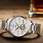 Wholesales China men steel automatic skeleton mechanical watch automatic watch