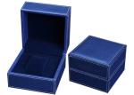 Blue Leather Wooden Watch Jewelry Box , Elegant Style Ladies Watch Case Box
