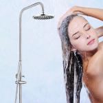 Wall Mounted Stainless Steel Bathroom Shower Brushed Durable Eco Friendly