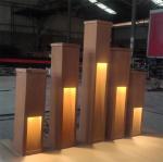 Outdoor Urban Led Solar Bollard Lights Box Corten Steel Garden Lighting