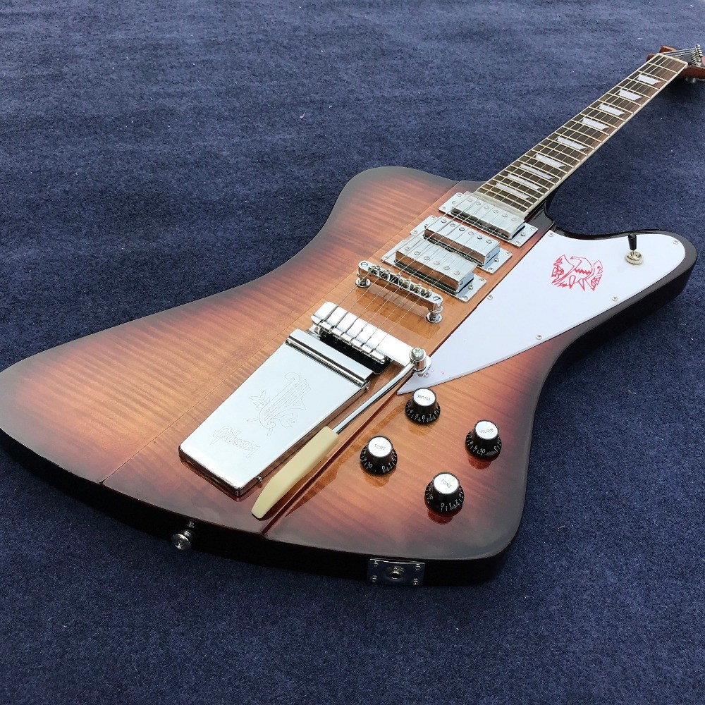 Custom Shop Electric Guitar with Long Verson Maestro Vibrola Flamed Maple Guitar