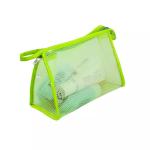 Waterproof Green Travel PVC Mesh Zipper Cosmetic Bags