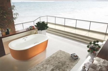 Acrylic Luxury Shower Bathtubs Free Standing Bath Tubs 650mm With Center Toe Tap