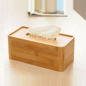 Quality Office Table Bamboo Tissue Box Cover Holds Rectangular Shaped Modern Look wholesale