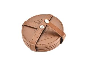 Quality Imega Glass Round Drink Coasters Velvet Leather Tea Coaster wholesale