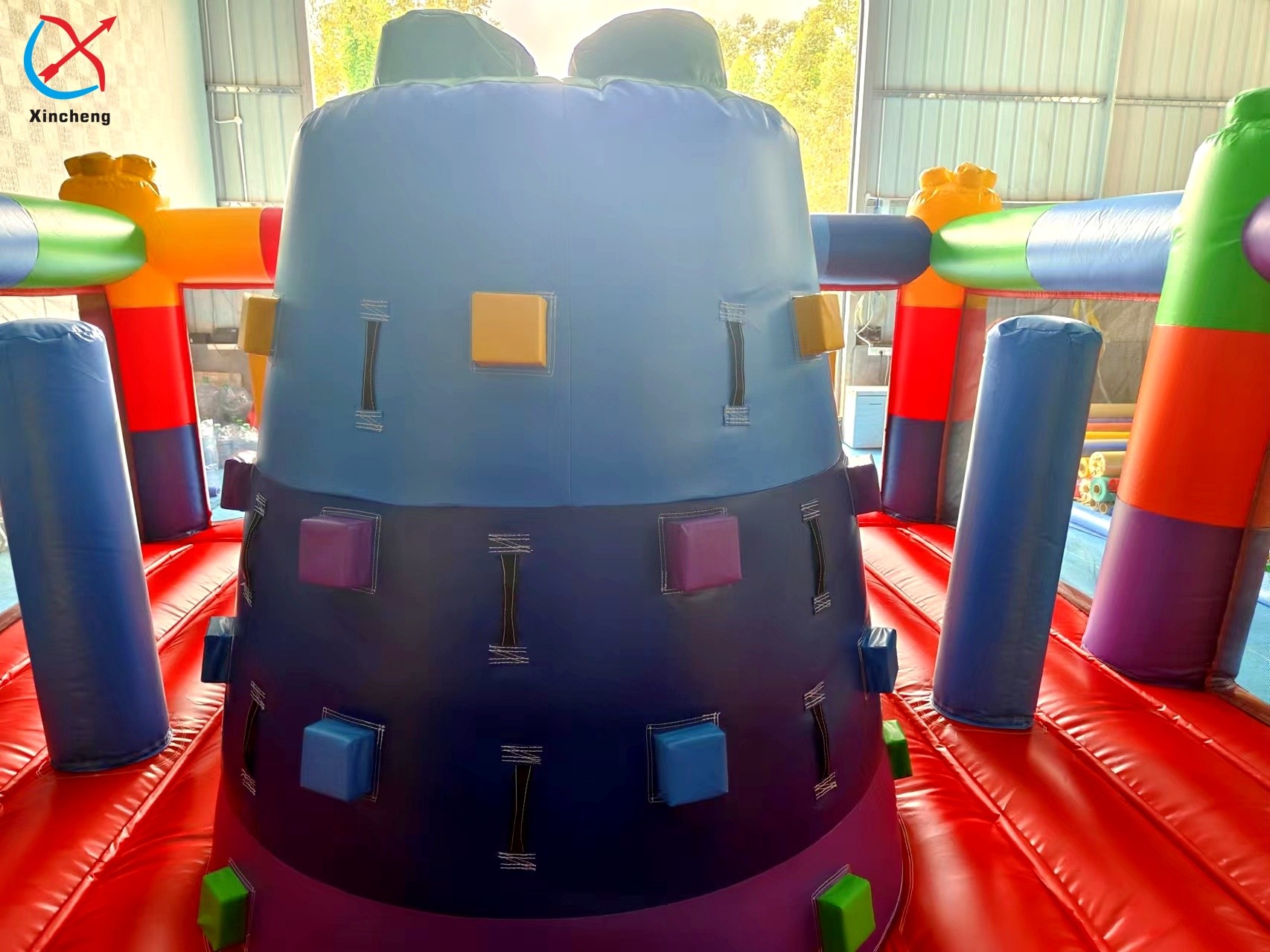 Customized LEGO Block Splicing Inflatable Bouncy House With Slide Combo For Kids