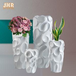 Quality Lightweight Pattern Fiberglass Flower Pots Supermarket Planters wholesale