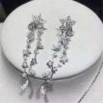 Luxury Jewelry diamonds of comet earring 18kt gold with yellow gold or white