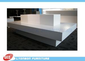 Quality Customized MDF White Retail Display Tables OEM ODM With Printing Logo wholesale